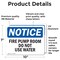 Signmission Fire Pump Room Do Not Use Water, 10 in W x Rectangle, Vinyl Decal OS-2PACK-NS-D-710-L-12636 - alternate 5